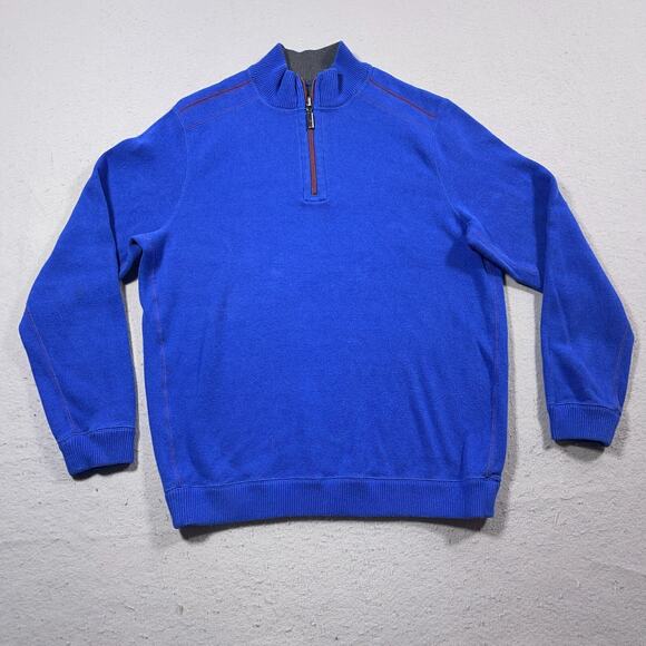 Tommy Bahama Other - Tommy Bahama Sweatshirt Men Medium Gray Blue Reversible Pullover Preppy Casual